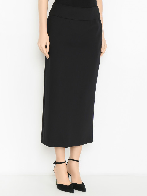 Однотонная юбка-миди с разрезом Max Mara - МодельВерхНиз