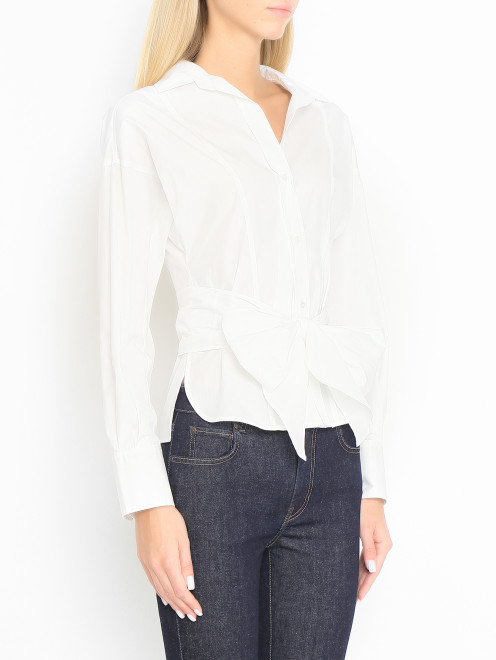 Блуза из хлопка с поясом Weekend Max Mara - МодельВерхНиз