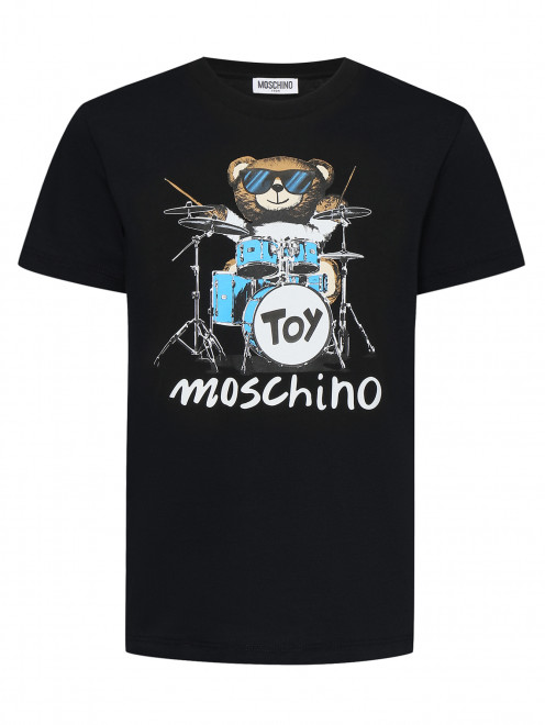 Футболка из хлопка с принтом Moschino - Общий вид