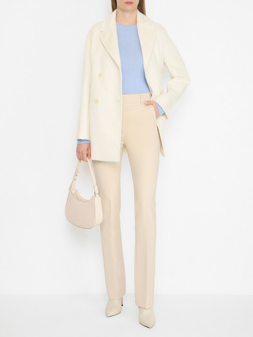 Двубортное полупальто из шерсти Max Mara - МодельОбщийВид