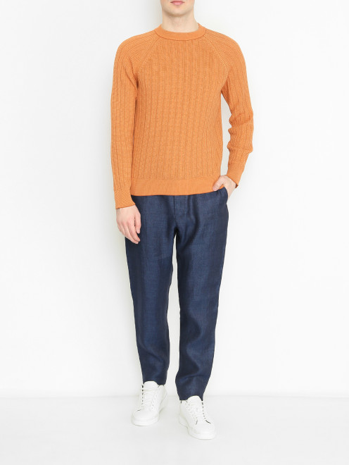 Джемпер из хлопка с вышивкой Piacenza Cashmere 1733 - МодельОбщийВид
