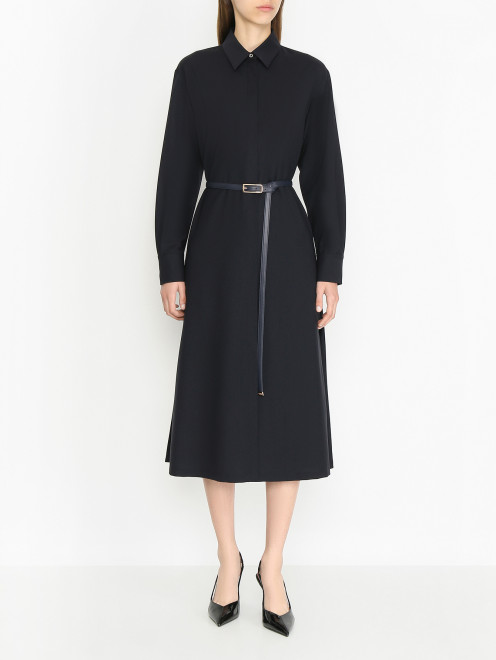 Платье из шерсти с поясом Max Mara - МодельВерхНиз