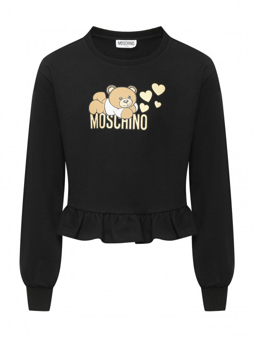 Толстовка из хлопка с принтом Moschino - Общий вид