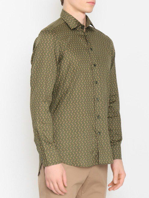 Рубашка из хлопка с узором пейсли Etro - МодельВерхНиз