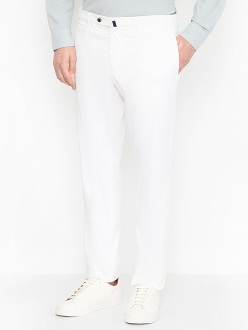 Брюки однотонные из хлопка Doriani Cashmere - МодельВерхНиз