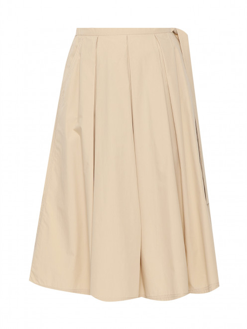 Однотонная юбка-миди из хлопка Weekend Max Mara - Общий вид