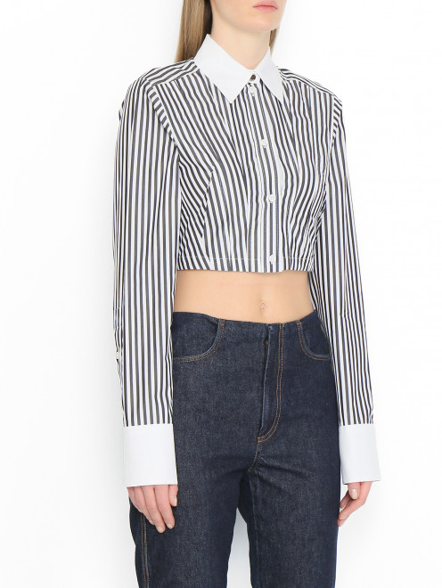 Укороченная рубашка из хлопка Sportmax - МодельВерхНиз