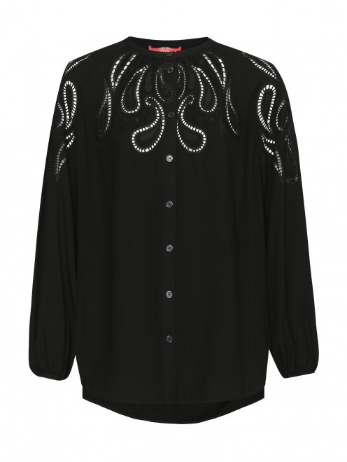 Трикотажная блуза с вышивкой Marina Rinaldi - Общий вид