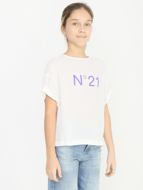 Блуза из вискозы на пуговицах N21 - МодельВерхНиз