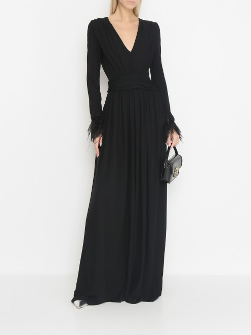 Платье-макси с глубоким V-образным вырезом Alberta Ferretti - МодельОбщийВид