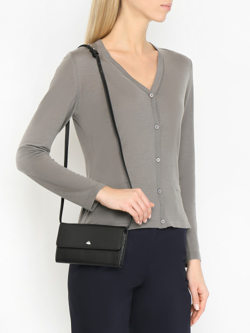 Кожаная сумка на тонком ремне Weekend Max Mara - МодельВерхНиз