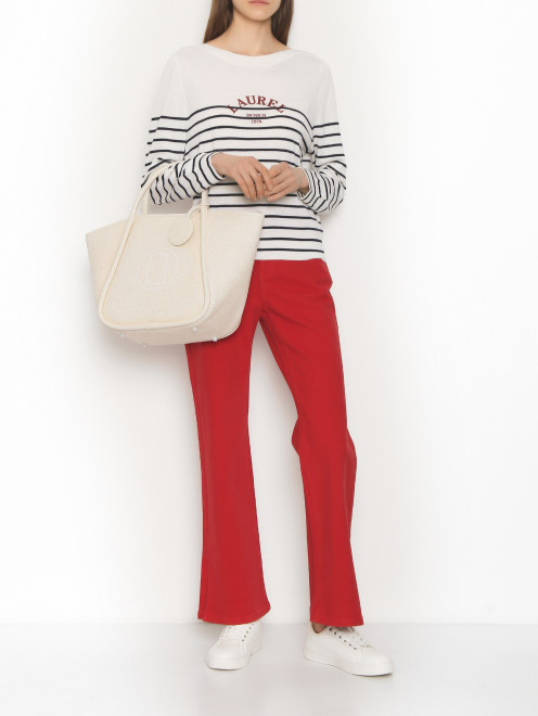 Красные джинсы с разрезами Laurel - МодельОбщийВид