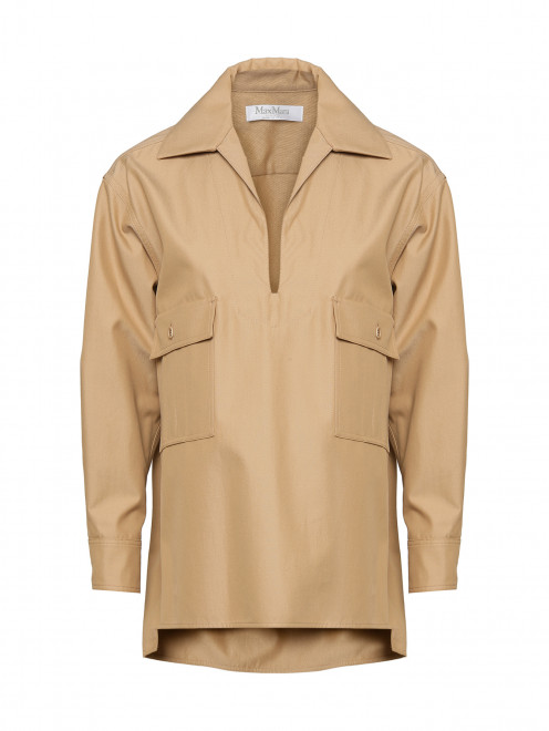Блуза-рубашка из плотного хлопка Max Mara - Общий вид
