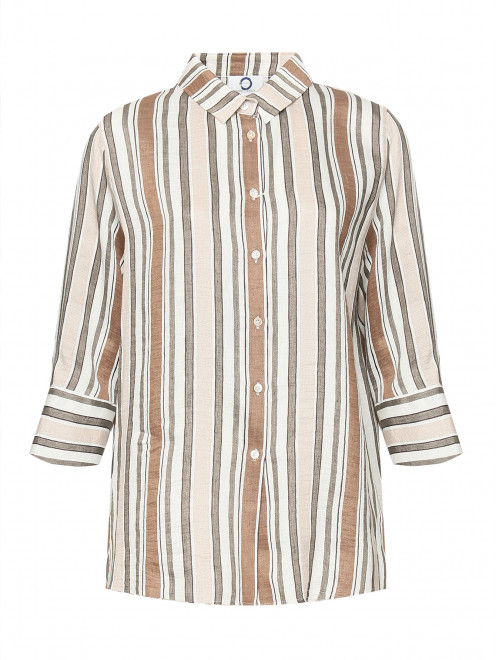 Рубашка из льна с узором "Полоска" Marina Rinaldi - Общий вид