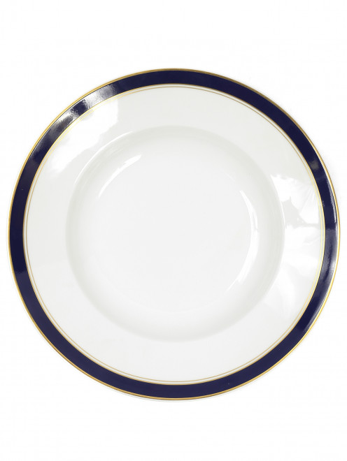 Тарелка суповая из фарфора с широкой синей окантовкой и золотой каймой Ginori 1735 - Общий вид