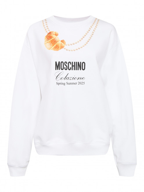 Толстовка из хлопка с логотипом Moschino - Общий вид