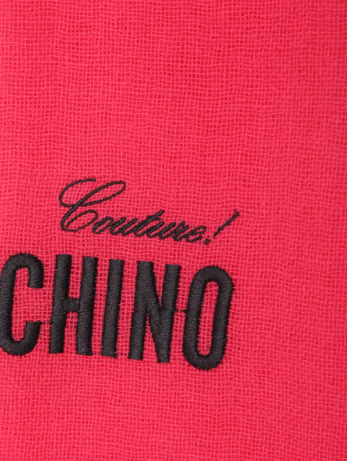 Шарф из кашемира однотонный с логотипом Moschino - Деталь