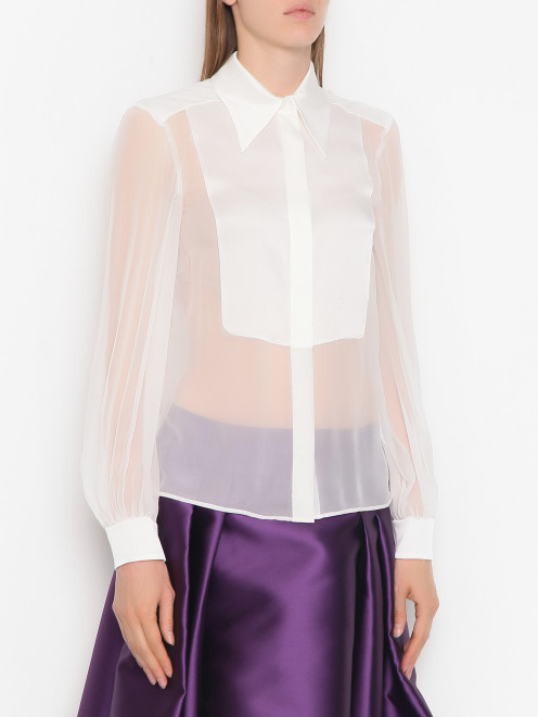 Блуза из шелка с манишкой Alberta Ferretti - МодельВерхНиз