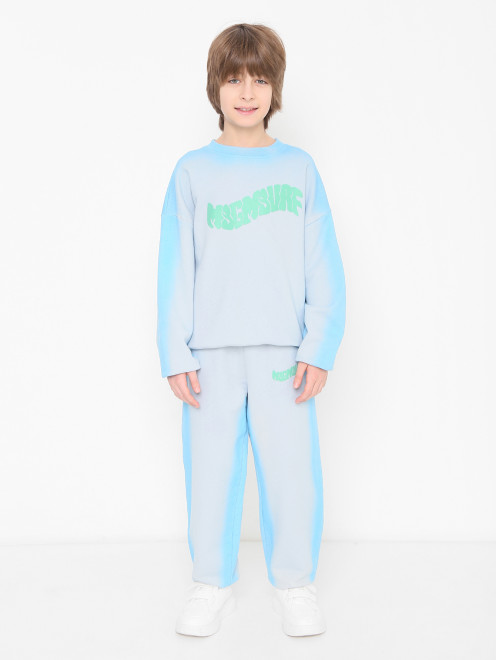 Толстовка из хлопка с принтом MSGM - МодельОбщийВид