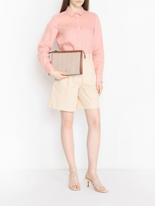 Сумка из кожи и хлопка с монограммой. Max Mara - МодельОбщийВид