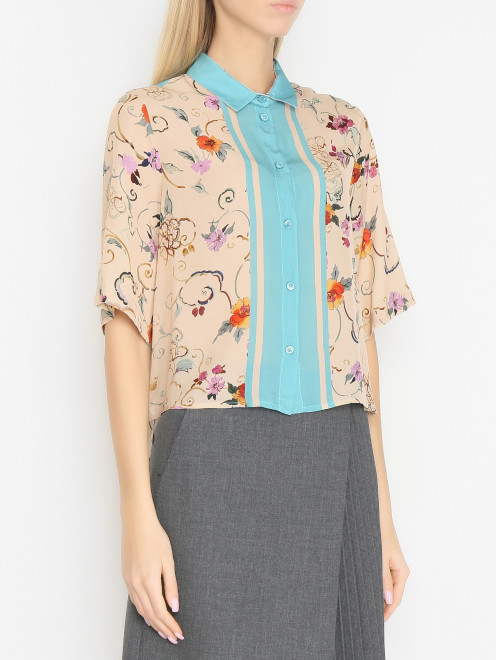 Блуза из вискозы с цветочным узором Semicouture - МодельВерхНиз
