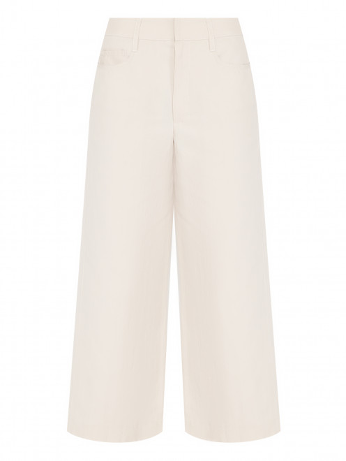 Укороченные брюки из хлопка и льна Max Mara - Общий вид
