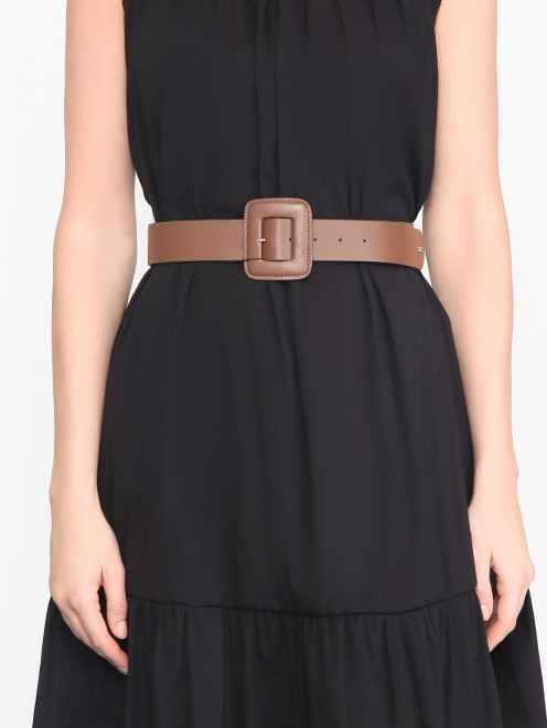 Ремень из кожи с широкой пряжкой Weekend Max Mara - МодельОбщийВид