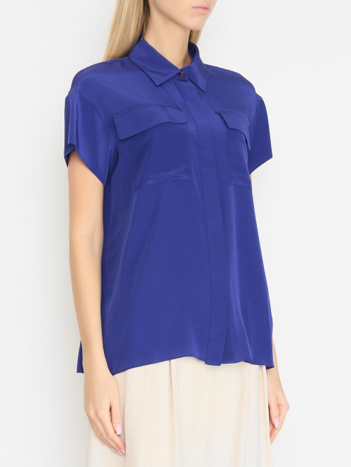 Рубашка из шелка с накладными карманами Liviana Conti - МодельВерхНиз