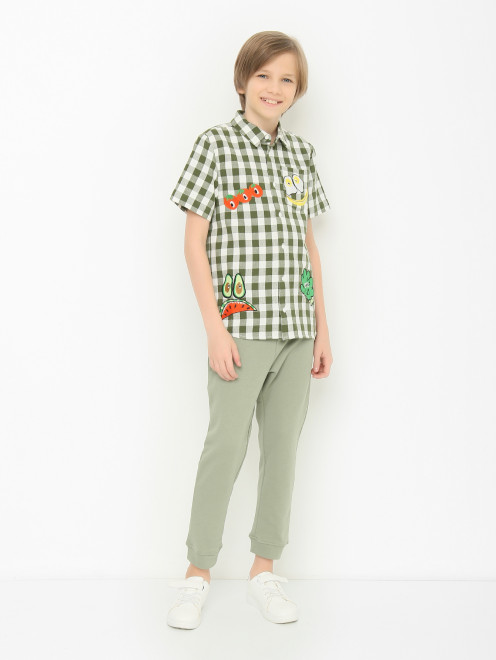 Рубашка из хлопка с короткими рукавами Stella McCartney kids - МодельОбщийВид