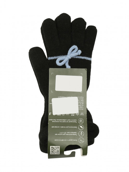 Перчатки с контрастной лентой Wool&Cotton - Обтравка1