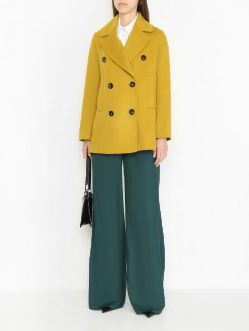 Двубортное полупальто из шерсти Max Mara - МодельОбщийВид