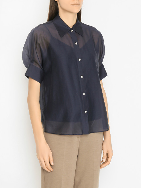 Блуза на пуговицах с короткими рукавами Ellassay - МодельВерхНиз