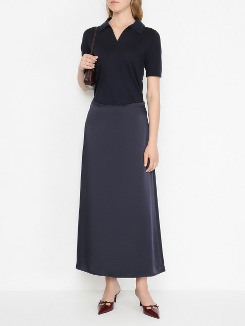 Атласная юбка-миди с разрезом Weekend Max Mara - МодельОбщийВид