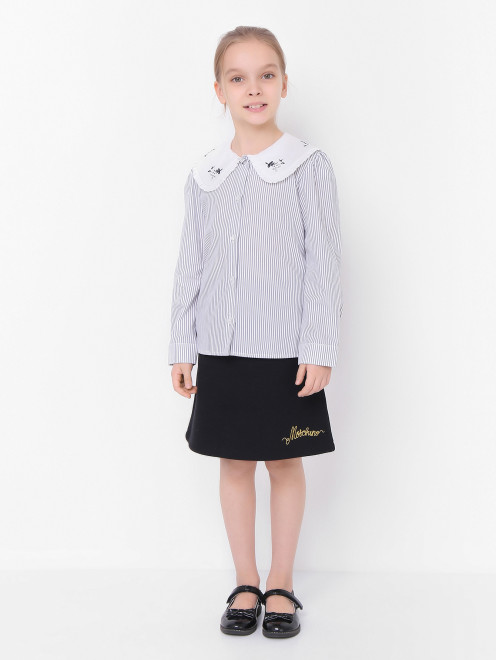 Хлопковая блуза в полоску Ella B - МодельОбщийВид