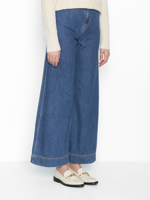 Джинсы из хлопка широкого кроя Weekend Max Mara - МодельВерхНиз