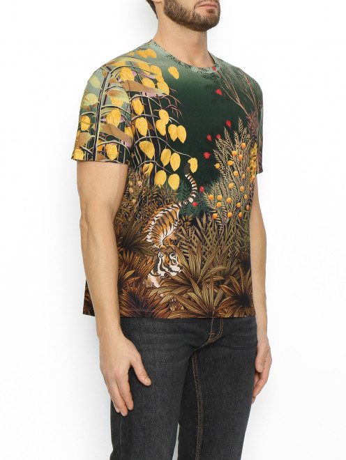 Футболка из хлопка с узором Etro - МодельВерхНиз