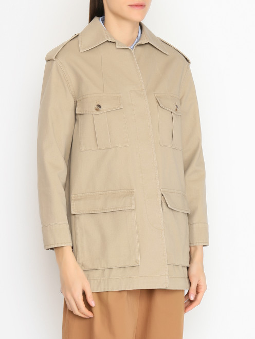 Куртка из хлопка с вышивкой на спине Max&Co - МодельВерхНиз