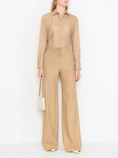 Брюки из шерсти на резинке Max Mara - МодельОбщийВид