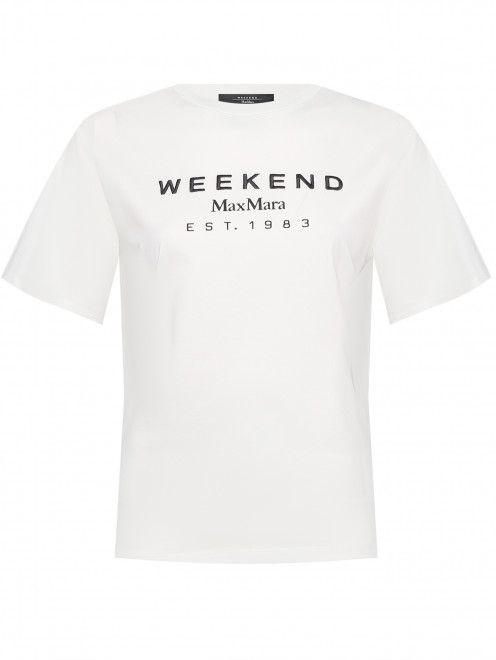 Футболка из хлопка с логотипом Weekend Max Mara - Общий вид