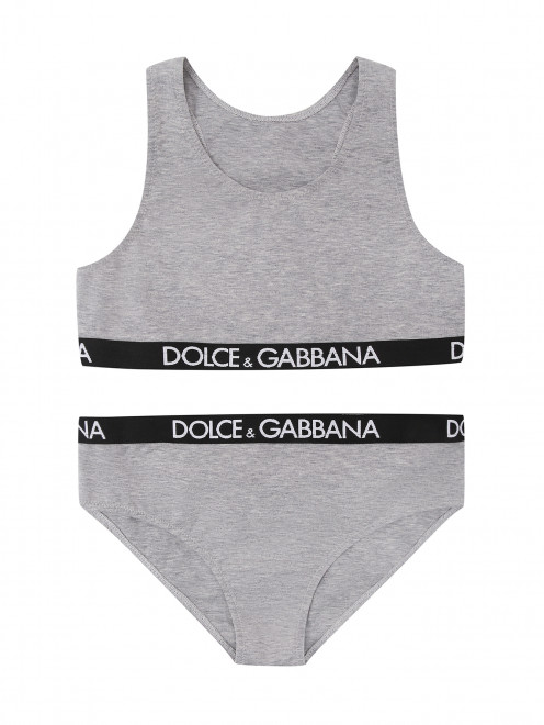 Комплект из хлопка: кроп-топ и трусы Dolce & Gabbana - Общий вид