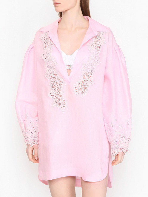 Мини-платье из льна Ermanno Scervino - МодельВерхНиз