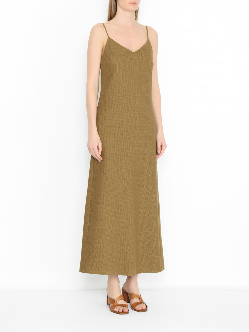 Трикотажное платье-макси из хлопка Max Mara - МодельВерхНиз