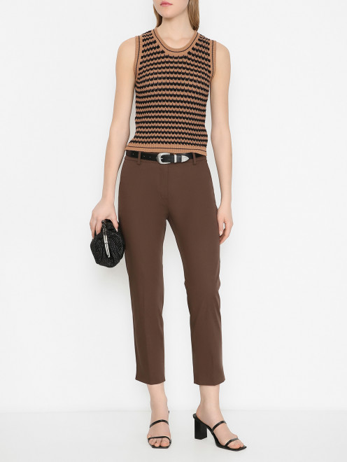 Трикотажный топ из хлопка с узором Weekend Max Mara - МодельОбщийВид