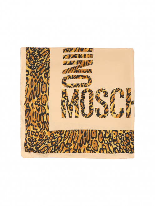 Платок из шелка с монограммой Moschino - Общий вид