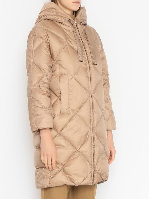 Стеганый пуховик с капюшоном Max Mara - МодельВерхНиз
