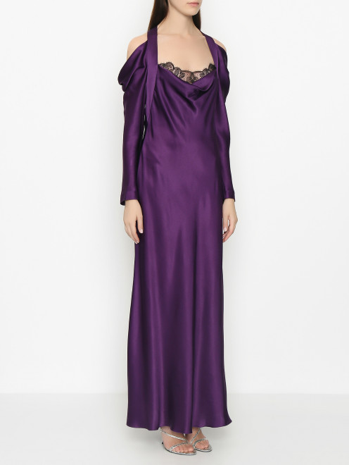 Платье-макси из смесового шелка Alberta Ferretti - МодельВерхНиз