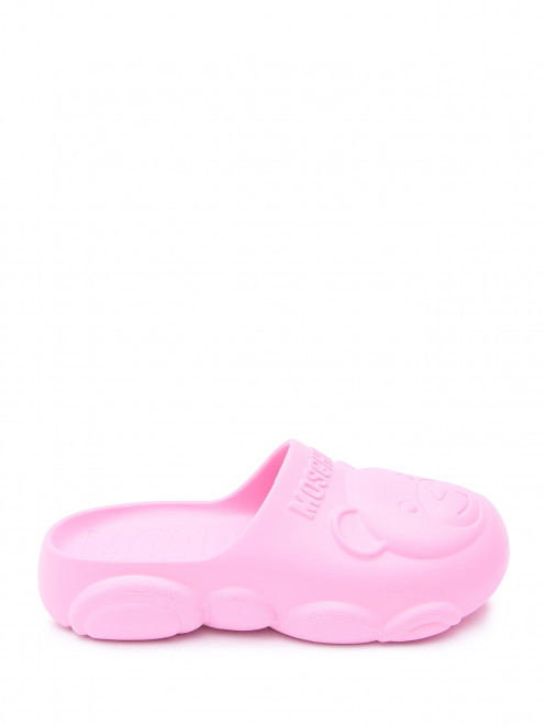 Однотонные шлепанцы с логотипом Moschino - Обтравка1