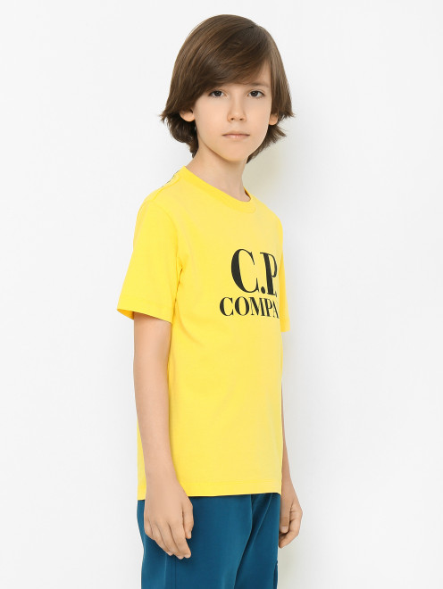 Хлопковая футболка с логотипом C.P. Company - МодельВерхНиз