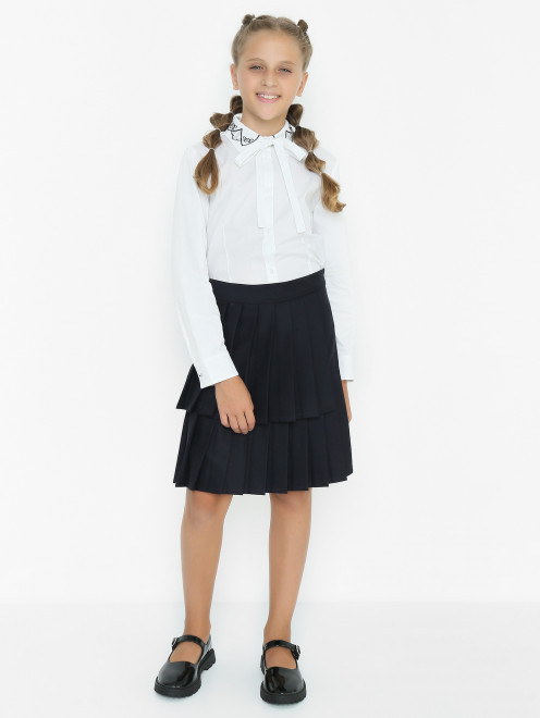 Блуза из хлопка с вышивкой Aletta Couture - МодельОбщийВид