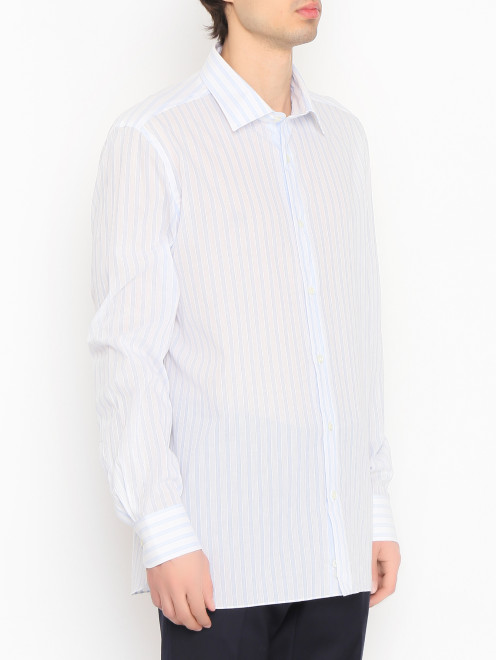 Рубашка из хлопка с узором полоска Giampaolo - МодельВерхНиз